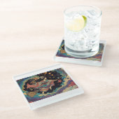 Psychedelische glazen onderzetter (Schuin)