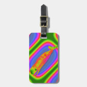 psychedelische glimlachende walvis bagage label (Voorkant verticaal)