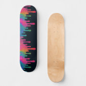 Psychedelische Glitter Neon Paint Drip Skateboard (Voorkant)