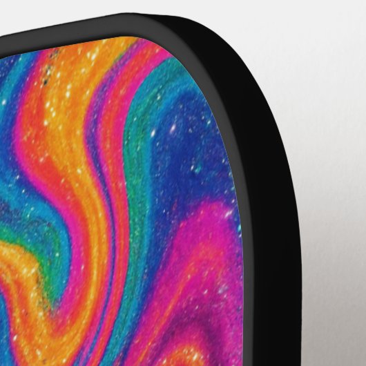 Psychedelische Glittery Neon Drip Pickleball Paddl Pickleball Paddle (Links Detail)