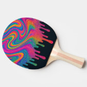 Psychedelische Glittery Neon Drip Ping Pong Paddle Tafeltennisbatje (Zijkant)