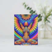 Psychedelische Godin Kleurrijk Briefkaart (Staand voorkant)