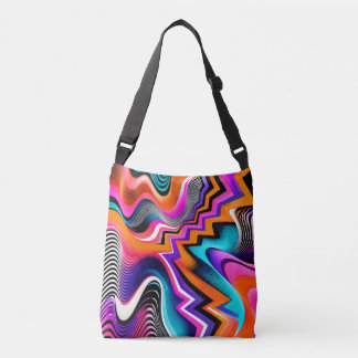 Psychedelische golf crossbody-tas crossbody tas