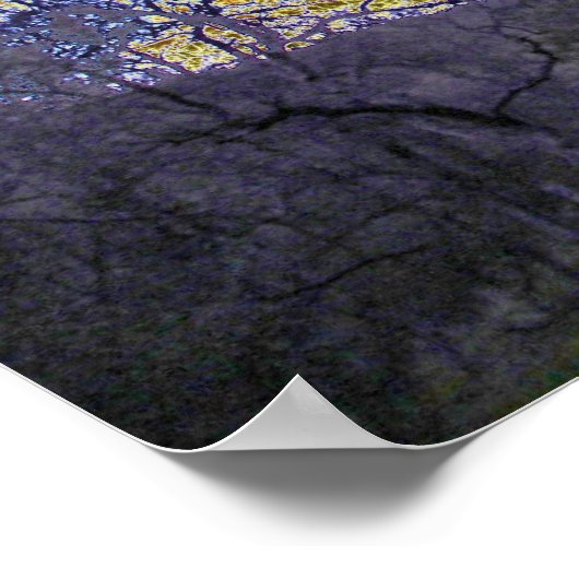 psychedelische groene en gele hemel poster (Hoek)