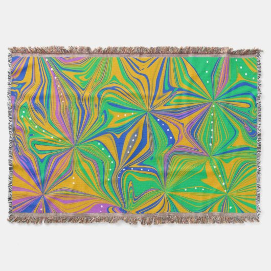Psychedelische groene mix abstract kleurrijk deken (Voorkant)