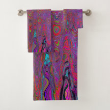 Psychedelische Groovy Magenta Retro Atoomgolven