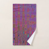 Psychedelische Groovy Magenta Retro Atoomgolven Bad Handdoek (Handdoek)