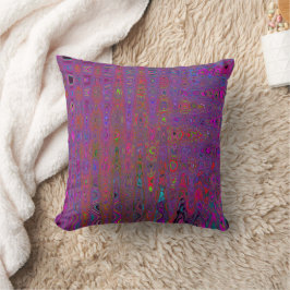 Psychedelische Groovy Magenta Retro Atoomgolven Kussen