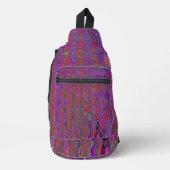 Psychedelische Groovy Magenta Retro Atoomgolven Sling Bag (Voorkant)