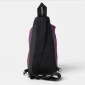 Psychedelische Groovy Magenta Retro Atoomgolven Sling Bag (Achterkant)