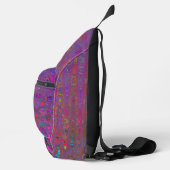 Psychedelische Groovy Magenta Retro Atoomgolven Sling Bag (Rechts)