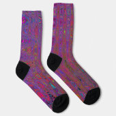 Psychedelische Groovy Magenta Retro Atoomgolven Sokken (Rechts)