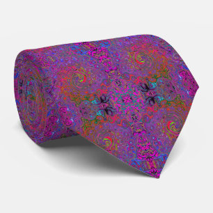 Psychedelische Groovy Magenta Retro Vloeibare Draa Stropdas