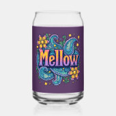 Psychedelische Groovy "Mellow" Retro Hippie Art Blikvorm Glas (Voorkant)