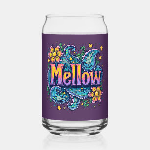 Psychedelische Groovy "Mellow" Retro Hippie Art Blikvorm Glas