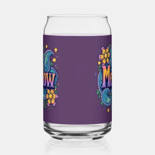 Psychedelische Groovy "Mellow" Retro Hippie Art Blikvorm Glas (Links)