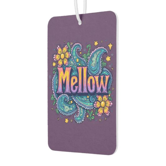 Psychedelische Groovy "Mellow" Retro Hippie Art Luchtverfrisser (Links)