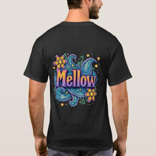 Psychedelische Groovy "Mellow" Retro Hippie Art T-shirt (Achterkant)