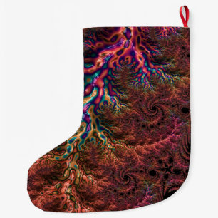 Psychedelische Groovy Trippy Funky Kleurrijke Frac Grote Kerstsok