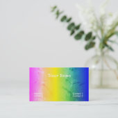 Psychedelische grunge regenboogstrepen visitekaartje (Staand voorkant)