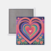 Psychedelische Harten & Galactische Rozen Magneet (Voorkant / Achterkant)