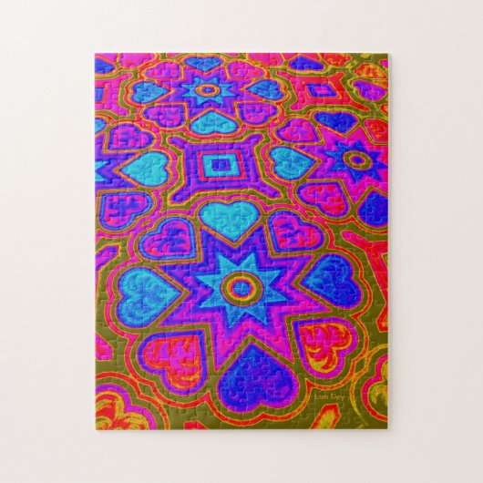 Psychedelische Harten Legpuzzel (Verticaal)