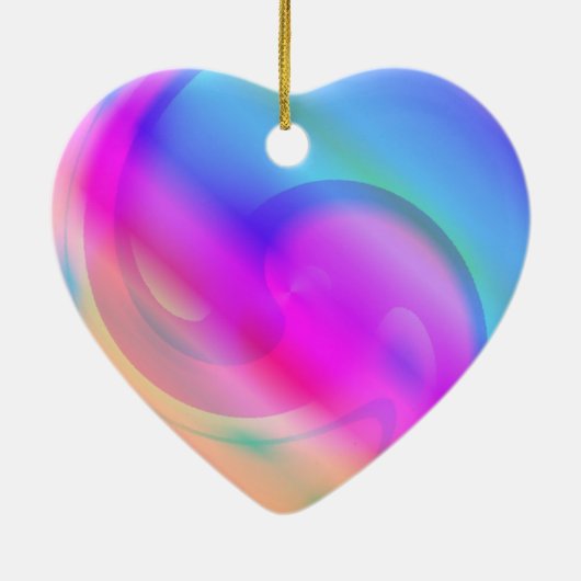 Psychedelische Hartversiering Keramisch Ornament (Achterkant)