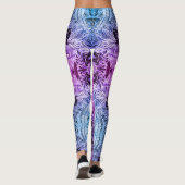 Psychedelische Hawaiiaanse Oerwoud Tattoos Bloemen Leggings (Achterkant)