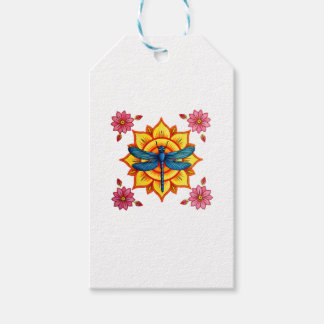 Psychedelische Heilige Geometrie Mandala Insect Na Cadeaulabel