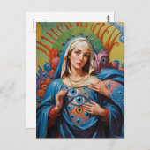 Psychedelische Heilige Kwaad Oog Bescherming Mary Briefkaart (Voorkant / Achterkant)