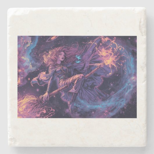 psychedelische heks coaster stenen onderzetter (Voorkant)