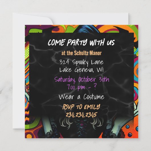 Psychedelische heks Halloween Party (Achterkant)