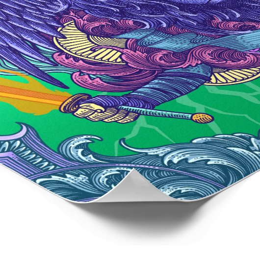 psychedelische hemelwolf poster (Hoek)