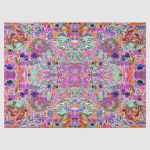 Psychedelische hete roze en limoengroene tuinvloei tissuepapier