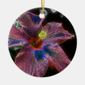 Psychedelische Hibiscus Flower-Ornament Keramisch Ornament (Voorkant)