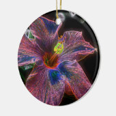 Psychedelische Hibiscus Flower-Ornament Keramisch Ornament (Links)