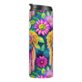 Psychedelische Hippie Puppy Groovy Douchegordijn Thermosbeker (Geroteerd rechts)