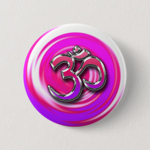 Psychedelische Hippie Stijl Yoga Symbool Ronde Button 5,7 Cm