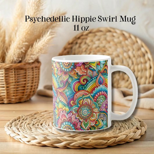 Psychedelische Hippie Swirl Mok