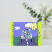 Psychedelische Hippies en gekleurd Briefkaart van (Staand voorkant)