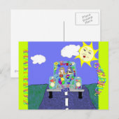 Psychedelische Hippies en gekleurd Briefkaart van (Voorkant / Achterkant)