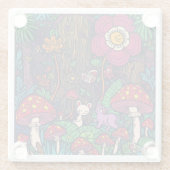 Psychedelische houten glazen onderzetter (Achterkant)