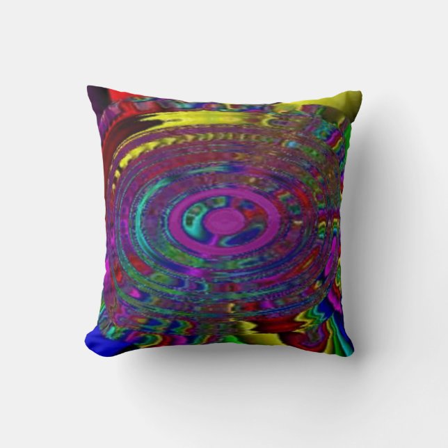 Psychedelische hypnotische Abstract van kleuren Kussen (Voorkant)