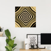Psychedelische Hypnotische Wervelvortex Helix Spir Poster (Thuiskantoor)