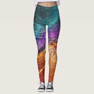 psychedelische illusie kleurrijke kunst leggings