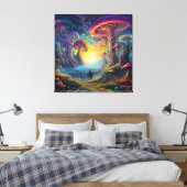 Psychedelische illustratie canvas afdruk (Insitu (Slaapkamer))