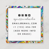 Psychedelische Illustratie Tattoo Artiest Creatief Vierkante Visitekaartje (Achterkant)