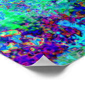 Psychedelische Impressionistische Blauwe Tuin Land Poster (Hoek)