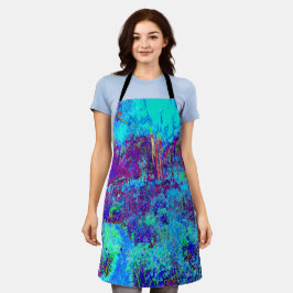 Psychedelische Impressionistische Blauwe Tuin Land Schort