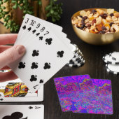 Psychedelische Impressionistische Paarse Landschap Pokerkaarten (Insitu)